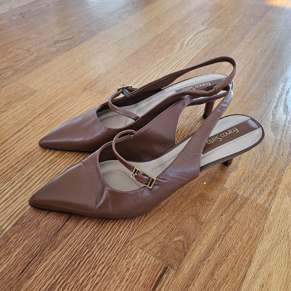 Elegant Brown Slingback Heels - Picture 6 of 8